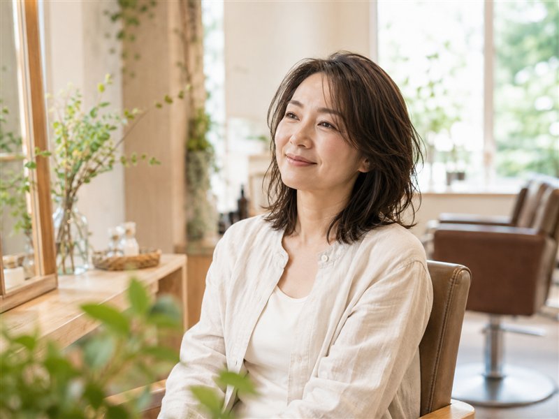 くつろぐ女性